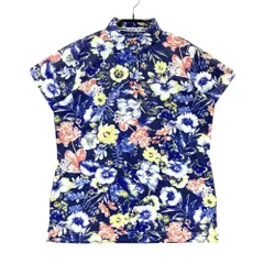 サイズ：1 MASTER BUNNY EDITION マスターバニーエディション  半袖ポロシャツ 花 総柄 ネイビー系 [240101509087] ゴルフウェア レディース ストスト