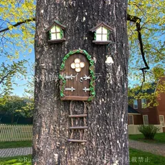 ガーデンオブジェ 蓄光 小人 ファンタジー 窓 扉 ガーデンオーナメント かわいい 妖精 樹脂 ガーデニング 雑貨 ガーデン雑貨 ガーデンインテリア ガーデン インテリア 庭の装飾 お洒落 おしゃれ 8-14