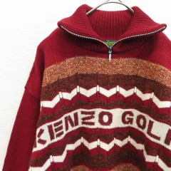 ケンゾー KENZO GOLF ヴィンテージ トップス ニット セーター ゴルフ ジップアップ ロゴ w908828i