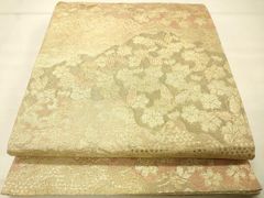 平和屋着物◎六通柄袋帯　花蝶文　金糸　正絹　逸品　DAAS9551zy