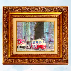 22×27㎝「工場と空」油彩・原画・F3 22×27㎝「工場と空」油彩・原画・F3