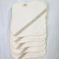 布ナプキン　無漂白ネルライナー5枚セット　はんぱもの　コットンワッフルリネンレース　すぃーとこっとん