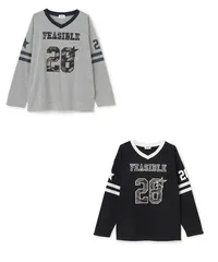 新品　ラブトキシック(Lovetoxic) ジュニア トップス(ラブトキシック) Tシャツ/カットソー(ラブトキシック)　【LTXC/速乾】ナンバールーズTシャツ　150㎝　160㎝　ブラック　黒　グレー　長袖　ロンT　迷彩柄