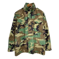 90年代 米軍実物 U.S.ARMY M-65 フィールドジャケット ミリタリー ウッドランドカモ マルチカラー (メンズ MEDIUM LONG) 中古 古着 T0407