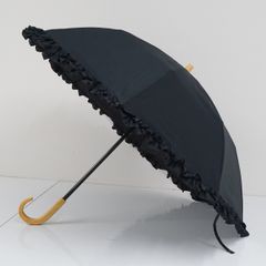 サンバリア100 完全遮光折日傘 USED美品 2段 フリル フロストグレー