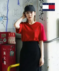 新品 未使用 並行輸入 トミー ヒルフィガー TOMMY HILFIGER Core Flag Core Plus 半袖Tシャツ 09t2225 Vマホガニー【メール便】