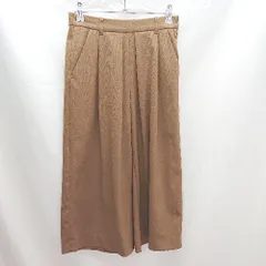 ◇ green label relaxing シンプル クロップド丈 綺麗め ワイド ガウチョ パンツ サイズ36 キャメル レディース E  【1303090006778】