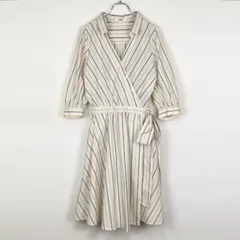 スナイデル ウエストマークシャツワンピース ストライプ カシュクール