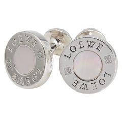ロエベ アナグラム シェル カフス カフリンクス シルバー メタル メンズ LOEWE【1-0233418】
