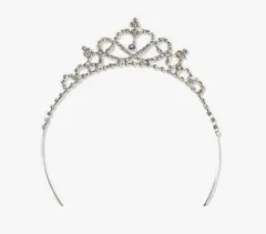 キラキラ ティアラ ハート ＆ クロス に揺れる 大粒 ダイヤ （ ティアラの 髪飾り 付き ) 子供 衣装 ドレス カチューシャ 舞台衣装 結婚式 パーティー1