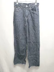 ◇ Θ UNIQLO ユニクロ ワイド デニム パンツ ジーンズ サイズ21 ネイビー系 レディース E  【1507160002886】