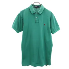 ポロバイラルフローレン 90s USA製 オールド 半袖 ポロシャツ M グリーン Polo by Ralph Lauren 鹿の子 ポニー メンズ 古着 【240310】 メール便可