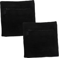 fogman リストバンド ポーチ リストウォレット ポケット付き 鍵入れ ランニング 2個セット(ブラック)