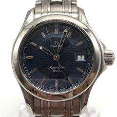 ★オメガ OMEGA 腕時計 シーマスター120 2581.81 クォーツ ブルー文字盤 レディース 稼働品 中古 005931