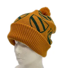 中古 パーリーゲイツ PEARLY GATES ニット帽 フリー オレンジ系 ボンボンニットキャップ ワッチ