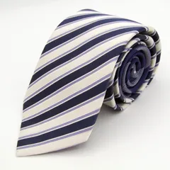 メイル&コー ブランド ネクタイ シルク ストライプ柄 PO メンズ ネイビー MALE & Co 【中古】