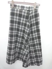 ◇ ⊇ Dessin デッサン チェック 秋冬 膝下丈 フレア スカート サイズ1 ブラック マルチ レディース E  【1411130013393】