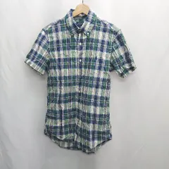◇ ⊂ ◎ Φ POLO RALPH LAUREN チェック柄 半袖 シャツ サイズSP グリーン ネイビー ベージュ メンズ E  【1502180031328】