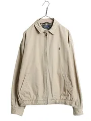 【お得なクーポン配布中!】 90s ポロ ラルフローレン コットン スイングトップ ジャケット メンズ L / オールド ブルゾン フルジップ チェック ライナー付き ベージュ