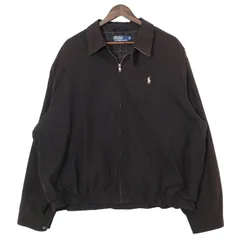 00年代 Polo by Ralph Lauren ポロ ラルフローレン スイングトップ スムースポリ ブラック (メンズ XL) 中古 古着 A4138