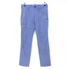 オークリー パンツ ブルー×白 チェック柄 ロゴ刺しゅう メンズ 31 ゴルフウェア Oakley