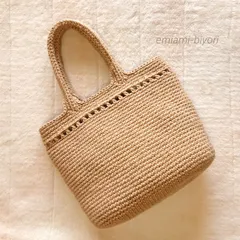 麻紐シンプルラインバッグ　Mサイズ