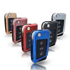 フォルクスワーゲン キーカバー メタリック TPU製 全6色 送料無料 キーケース メッキ VW Volkswagen用 ゴルフ7 パサート ビートル など 専用設計 スマートキー キーホルダー 車用品 カーアクセサリー おしゃれ  人気 カーアクセ 小物