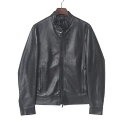EMMETI ユリ　ブラックシングルライダースジャケット　46 程度良品 エンメティ EMMETI シングルライダースジャケット メンズ レザー