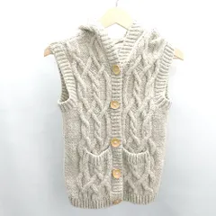 ◇ ⊇ ina イナ ウール100% ノースリーブ ニットベスト サイズ表記なし グレージュ レディース E  【1502180056994】