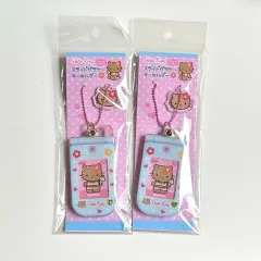 ハローキティ スライド カラケ 携帯 キーホルダー キーリング (日焼けキティ)