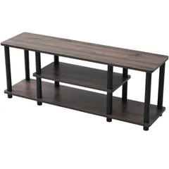 【在庫セール】工具不要 かんたん組立 収納棚 A4対応 幅111.5×奥行30×高さ41.5cm コロンビアウォルナット/ブラック 43型対応 テレビ台 YWTVE-1130(CWL/BK) [山善]