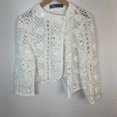 ZARA ザラ レース カーディガン ボレロ ホワイト Sサイズ レディース 古着 モード