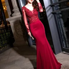 長袖 ロングイブニングドレス?.?