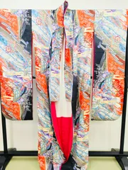 ◇KWF014 振袖 正絹 古着 結婚式 卒業式 成人式 初詣