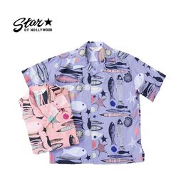 STAR OF HOLLYWOOD スターオブハリウッド 半袖 シャツ BROAD COTTON OPEN SHIRT "FISH" SH38635