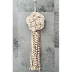 マクラメ　お正月飾り　ロング×生成り マクラメ お正月飾り ロング×生成り
