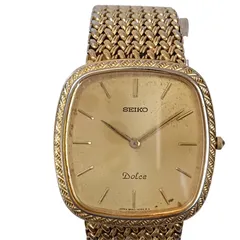 【稼働 綺麗】830-3 SEIKO Dolce セイコー ドルチェ 8N40-5040 メンズ腕時計 クォーツ ゴールド色 純正ベルト