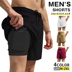 ショートパンツ メンズ ボトムス イージーパンツ 膝上 三分丈 夏 インナー付き ポケット付き サマー ショーツ メンズ 30代 40代 50代 運動yifengyu114