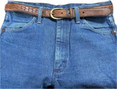 96 USA製 本革 ヴィンテージレザーベルト サイズ34 ウエスタン