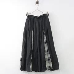 美品 アデュートリステス ロワズィール ADIEU TRISTESSE LOISIR リネンコットンチェックスカート/ブラック フレア【2400013815338】のサムネイル