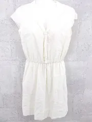 ◇ UNITED ARROWS ユナイテッドアローズ 半袖 ミニ 膝丈 ワンピース 38 アイボリー *  【1002799894319】