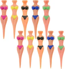 RYOHIN Lab. 良品ラボ ゴルフティー ビキニ 面白い レディー セクシー ゴルフ用品 5色10本セット(ブラック、ピンク、イエロー、ブルー、グリーン)