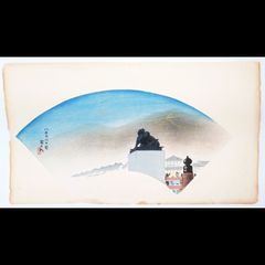 滝和亭　肉筆！江戸期扇絵　真作 滝和亭 肉筆！江戸期扇絵 真作 滝和亭 肉筆！江戸期