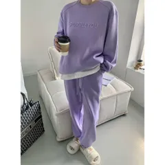 ☆ Bパープル ☆ Mサイズ ☆ セットアップ レディース スウェット スウェット セットアップ レディース 長袖 ロングパンツ スポーツウェア 上下 部屋着 ルームウェア 長ズボン ズボン パンツ ボトムス ゆったり カジュアル シンプル リラックス