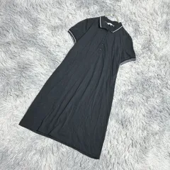 【完売】UNIQLO  ユニクロ  ポロシャツワンピース  ひざ丈ワンピース  (M)  ヘルシー  軽快  レディース  黒系  ブラック【送料無料】