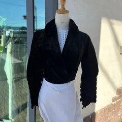 Euro Vintage(ヨーロッパヴィンテージ) Hida_00'~20's classic short velvet jacket/クラシカルショートベルベットジャケット 表記なし(Mサイズ程度) ブラック