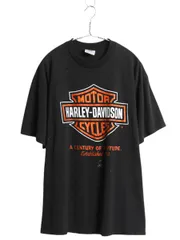 【お得なクーポン配布中!】 00s ハーレー ダビットソン 両面 プリント Tシャツ メンズ L / オールド バイク スカル イーグル イラスト グラフィック デイトナビーチ 黒
