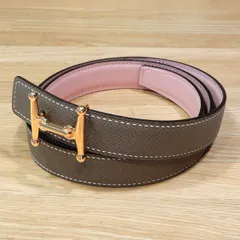 人気❗️ HERMES ベルト 80 Hベルト　ブラウン×ブラック 2025年最新】エルメス 素材：本革 メンズ ベルトの人気アイテム