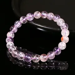 天然 アメジスト ブレスレット 女性用 シンプル おしゃれ 6mm 8mm 10mm  パワーストーン
