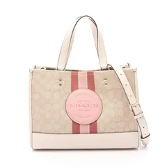 COACH コーチ デンプシー キャリーオール シグネチャー ジャカード ストライプ パッチ ハンドバッグ